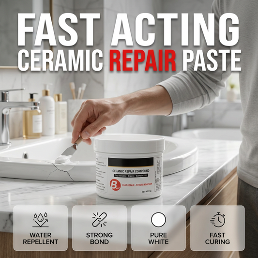 Repair Cracked Ceramic Instantly! Fast-Acting White Epoxy Paste