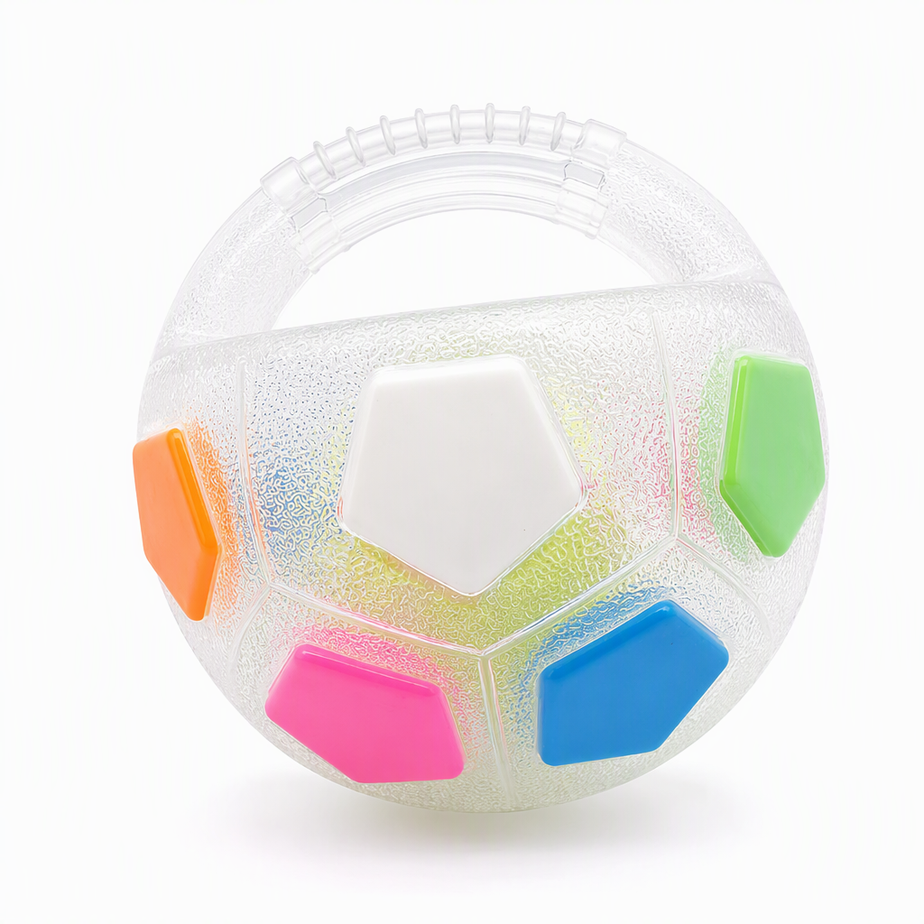 Play Fetch & Tug Instantly! Interactive Dog Soccer Ball with Grab Tabs