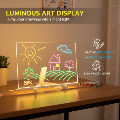 Create Glowing Art Instantly! Erasable Acrylic Drawing Board