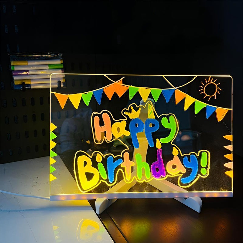 Create Glowing Art Instantly! Erasable Acrylic Drawing Board