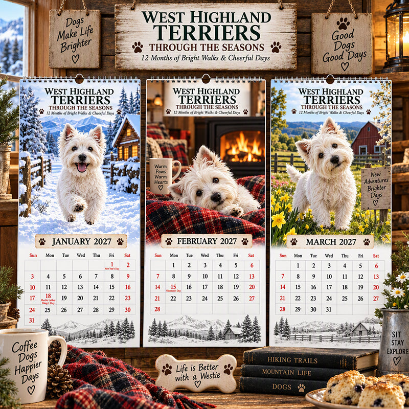 Add Westie Charm Instantly! 2027 Westie Wall Calendar