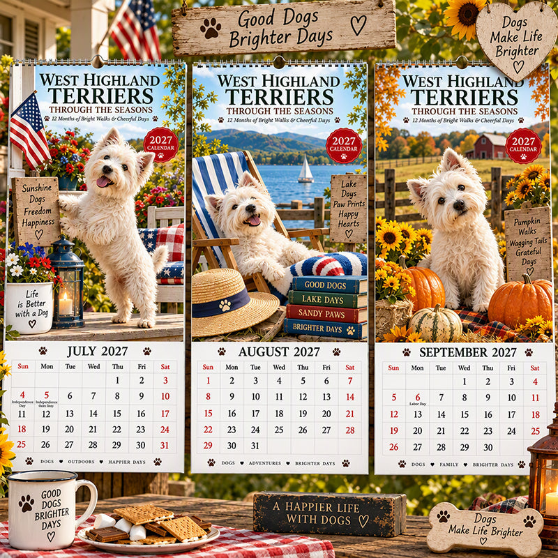 Add Westie Charm Instantly! 2027 Westie Wall Calendar