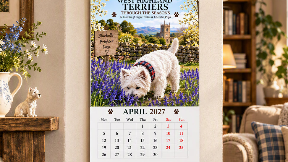 Add Westie Charm Instantly! 2027 Westie Wall Calendar