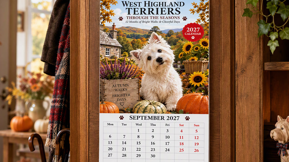 Add Westie Charm Instantly! 2027 Westie Wall Calendar