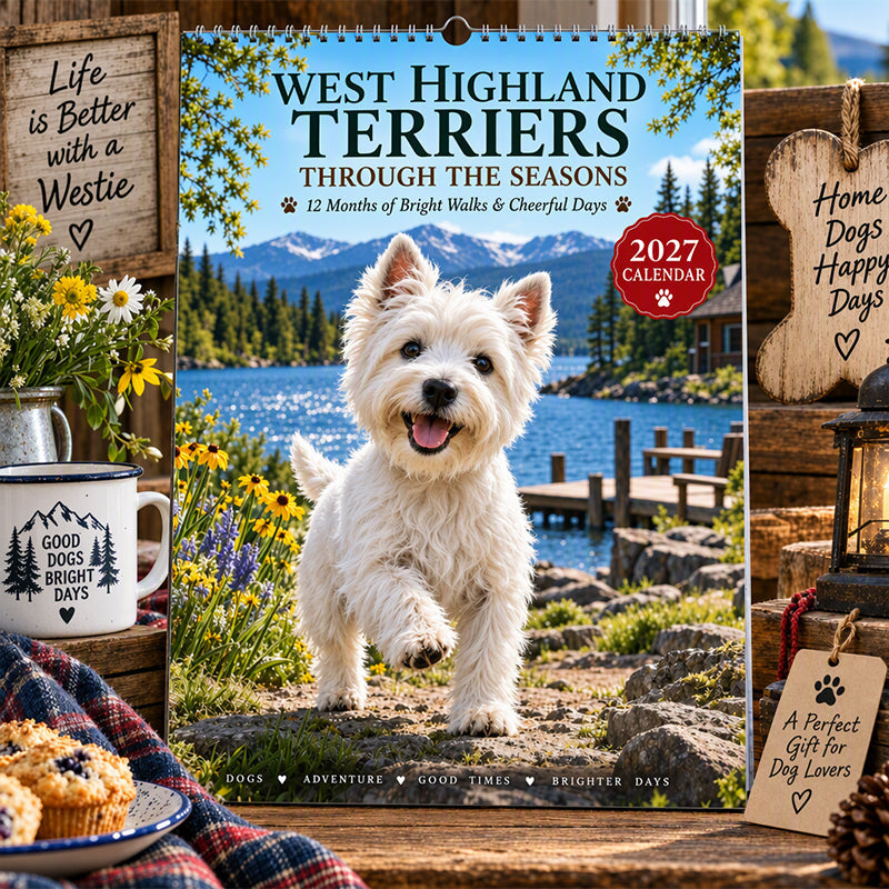 Add Westie Charm Instantly! 2027 Westie Wall Calendar
