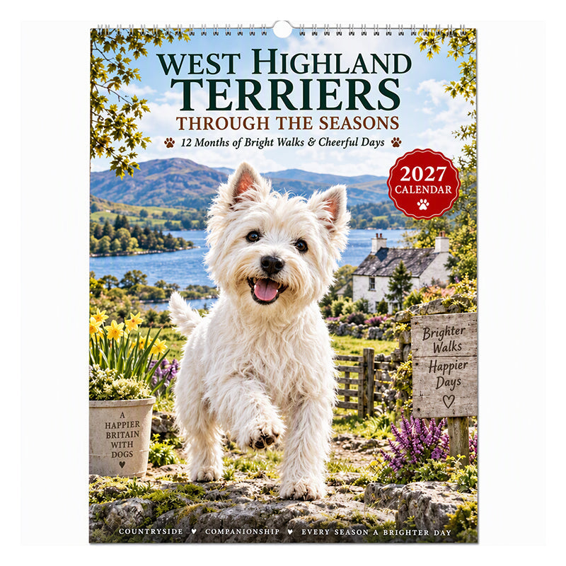 Add Westie Charm Instantly! 2027 Westie Wall Calendar