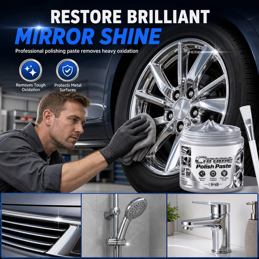 Restore Mirror Shine Instantly! Scratch-Free Chrome Polish Paste