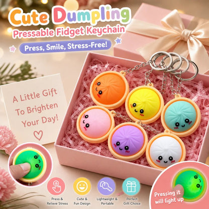 Fidget & Relieve Stress Instantly! Dumpling Push-Button Keychain