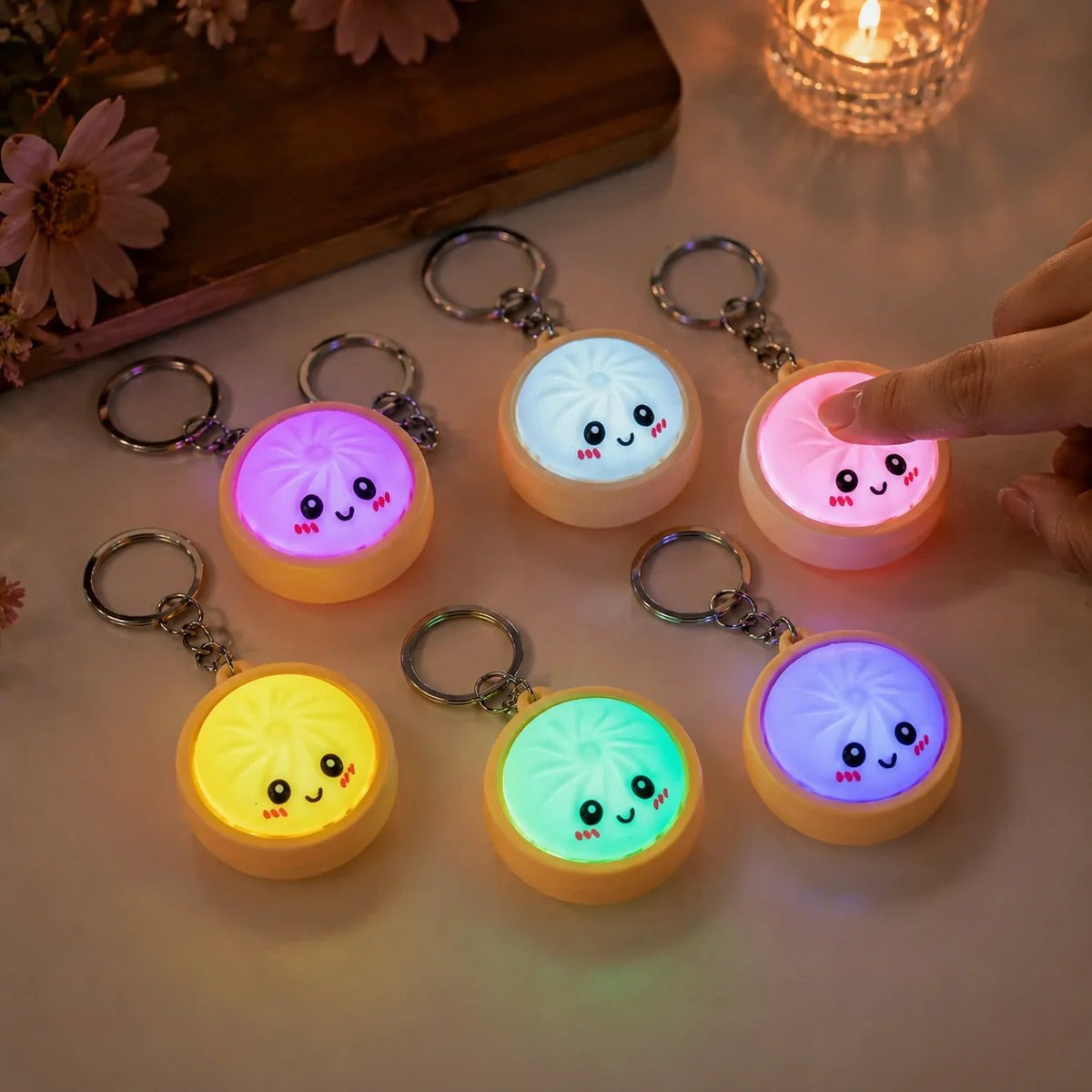 Fidget & Relieve Stress Instantly! Dumpling Push-Button Keychain