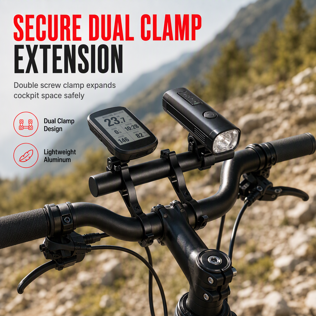Expand Handlebar Space Instantly! Aluminum Alloy Bicycle Extender