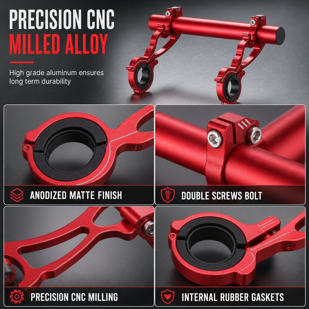 Expand Handlebar Space Instantly! Aluminum Alloy Bicycle Extender