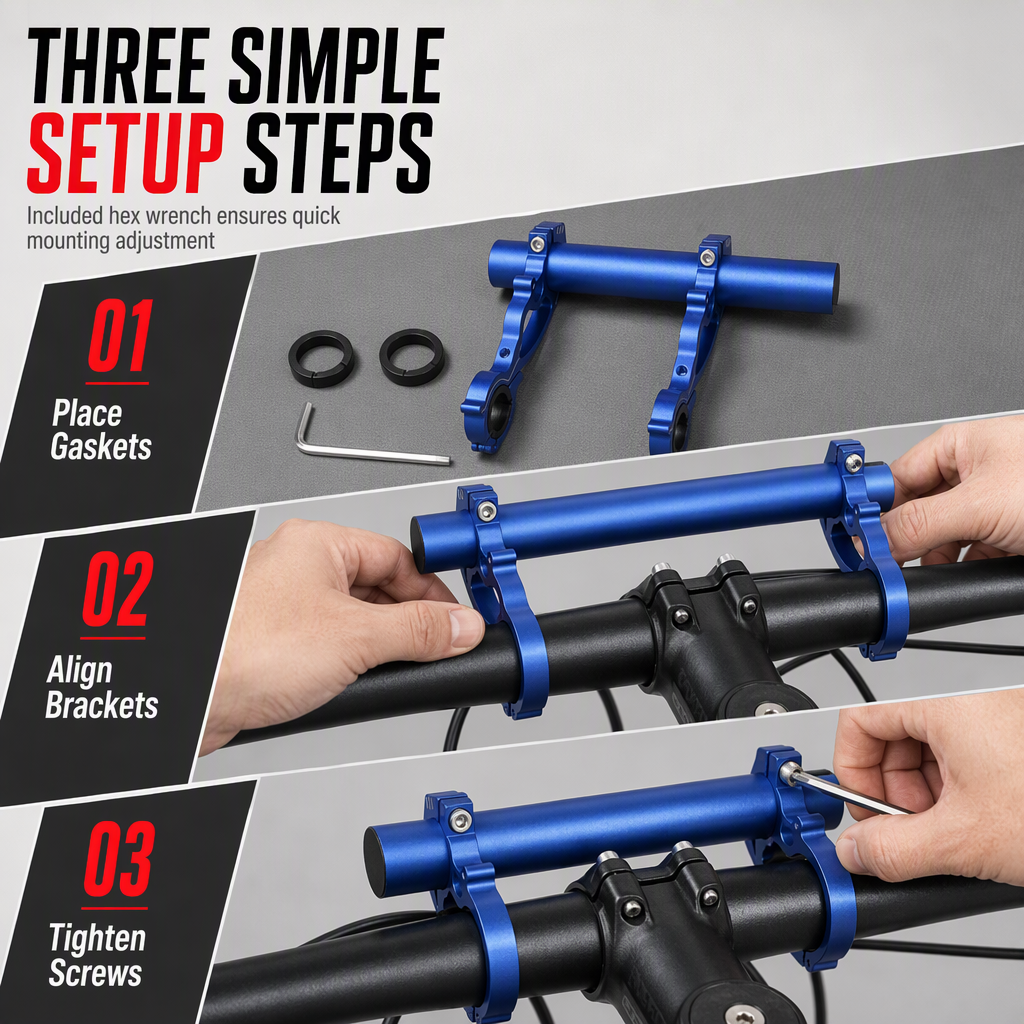 Expand Handlebar Space Instantly! Aluminum Alloy Bicycle Extender