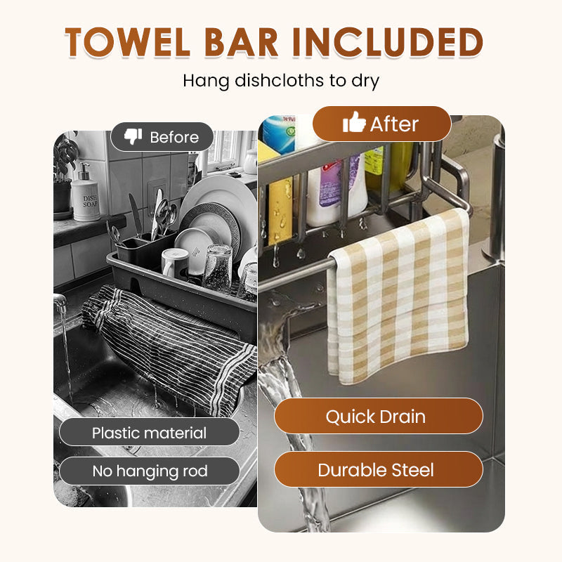 🧽 Multifunctional Sink Drain Rack for Kitchen Organization