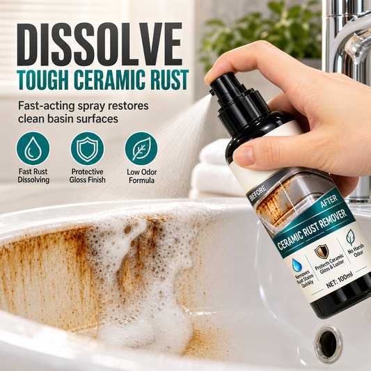 Erase Rust Stains Instantly! Ceramic & Limescale Remover Spray