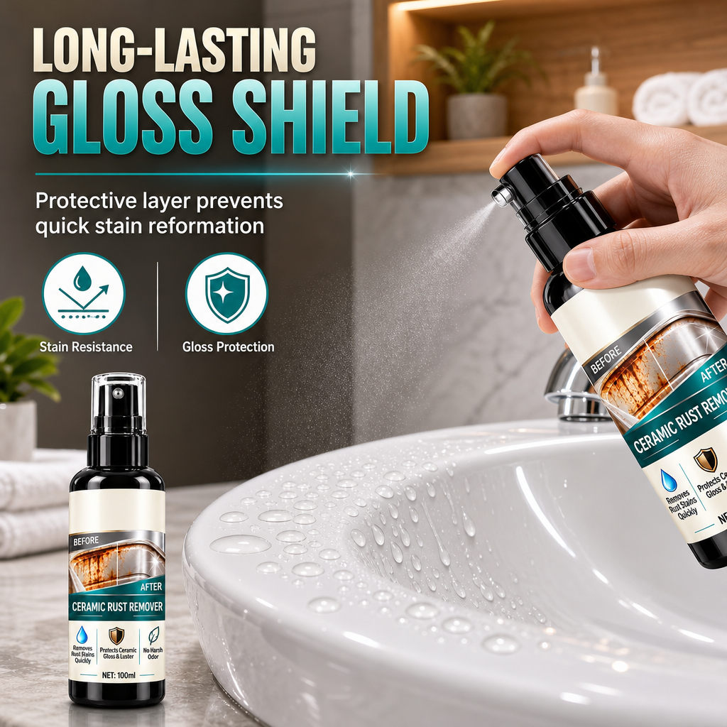 Erase Rust Stains Instantly! Ceramic & Limescale Remover Spray