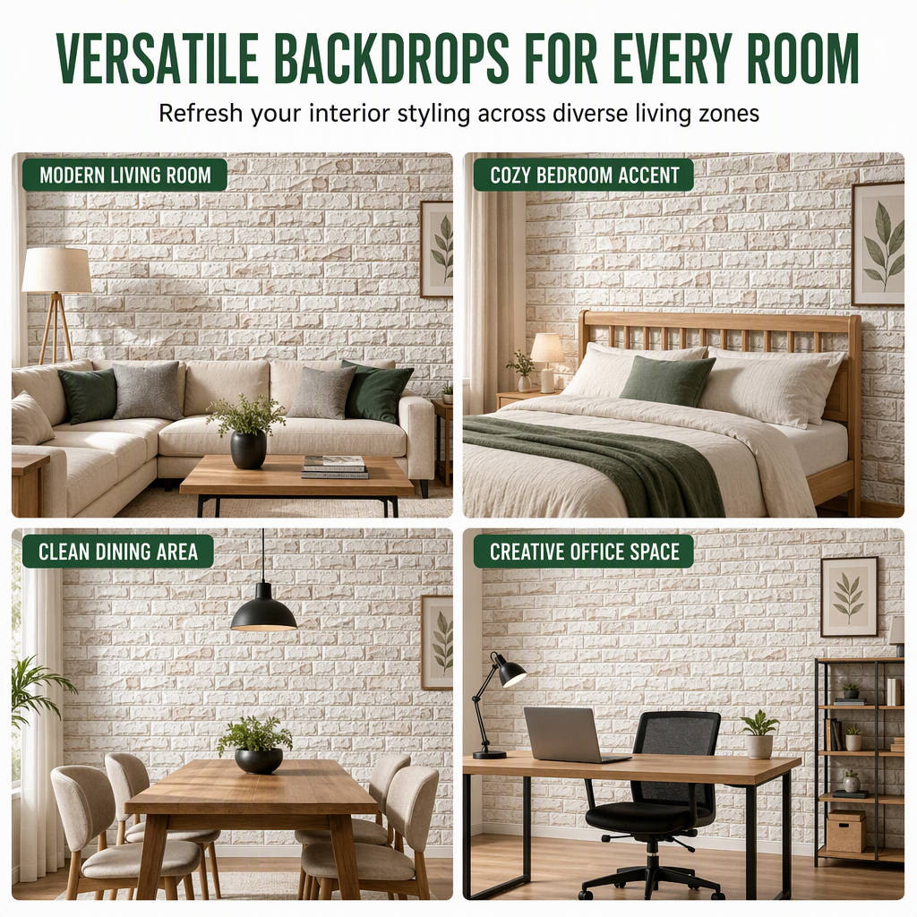 Transform Walls Instantly! Self-Adhesive 3D Brick Panels
