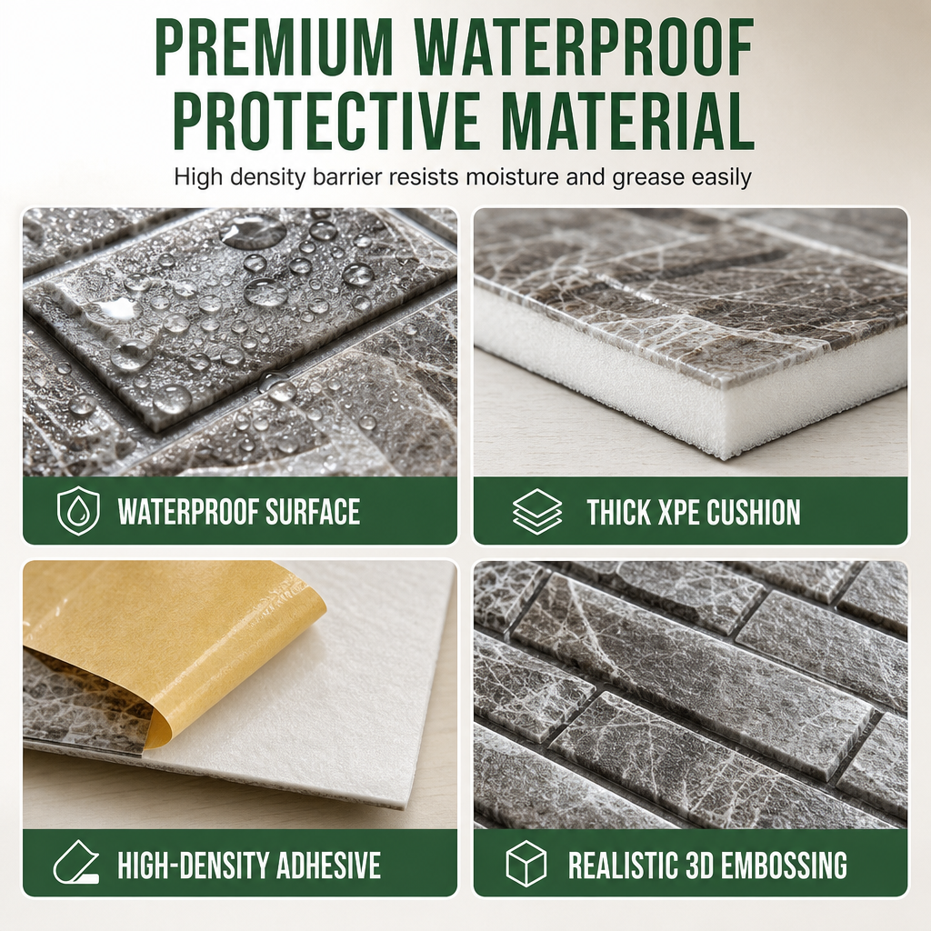 Transform Walls Instantly! Self-Adhesive 3D Brick Panels
