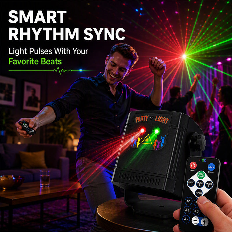 Light Up Parties Instantly! Music Sync Rechargeable Laser Light