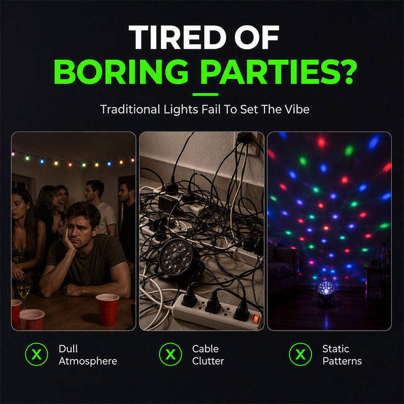 Light Up Parties Instantly! Music Sync Rechargeable Laser Light