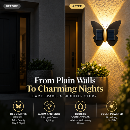 Light Up Walls Instantly! Solar Butterfly Wall Light