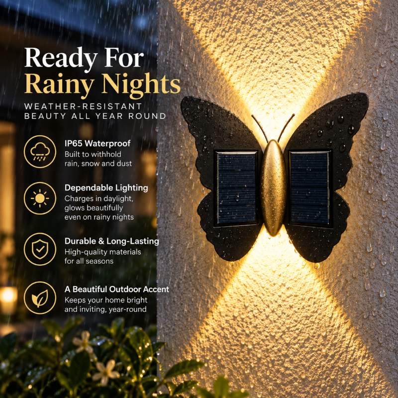 Light Up Walls Instantly! Solar Butterfly Wall Light