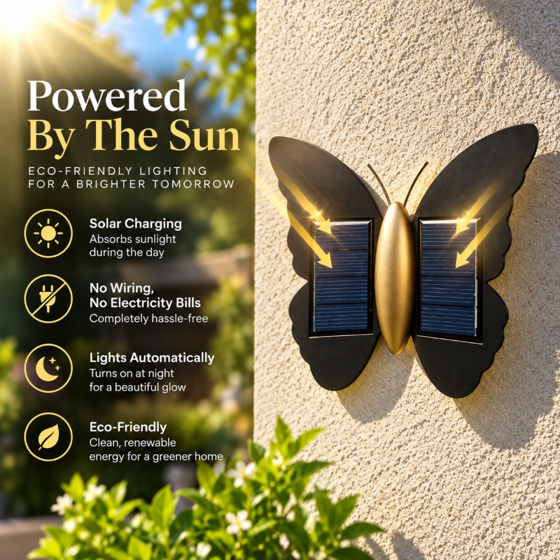 Light Up Walls Instantly! Solar Butterfly Wall Light
