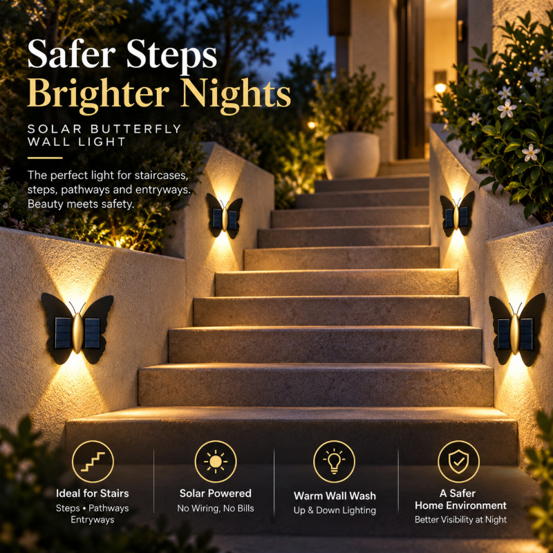 Light Up Walls Instantly! Solar Butterfly Wall Light