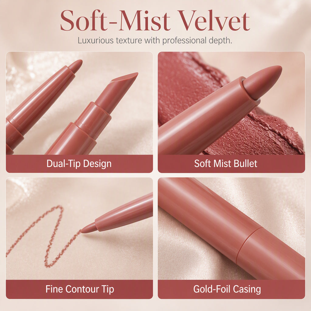 Define Lips Instantly! 2-in-1 Dual-Ended Matte Lip Liner & Lipstick