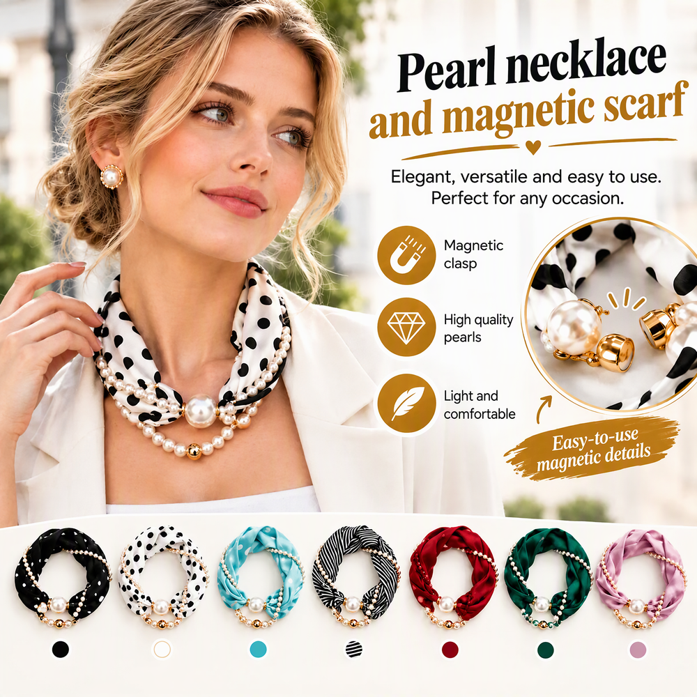 Add Timeless Elegance Instantly! Pearl Scarf Necklace