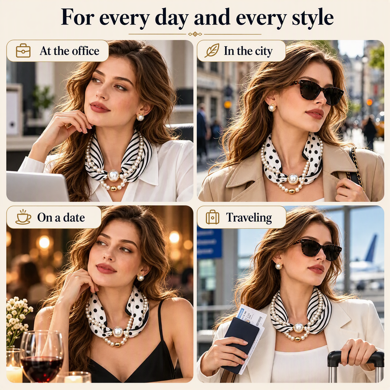 Add Timeless Elegance Instantly! Pearl Scarf Necklace