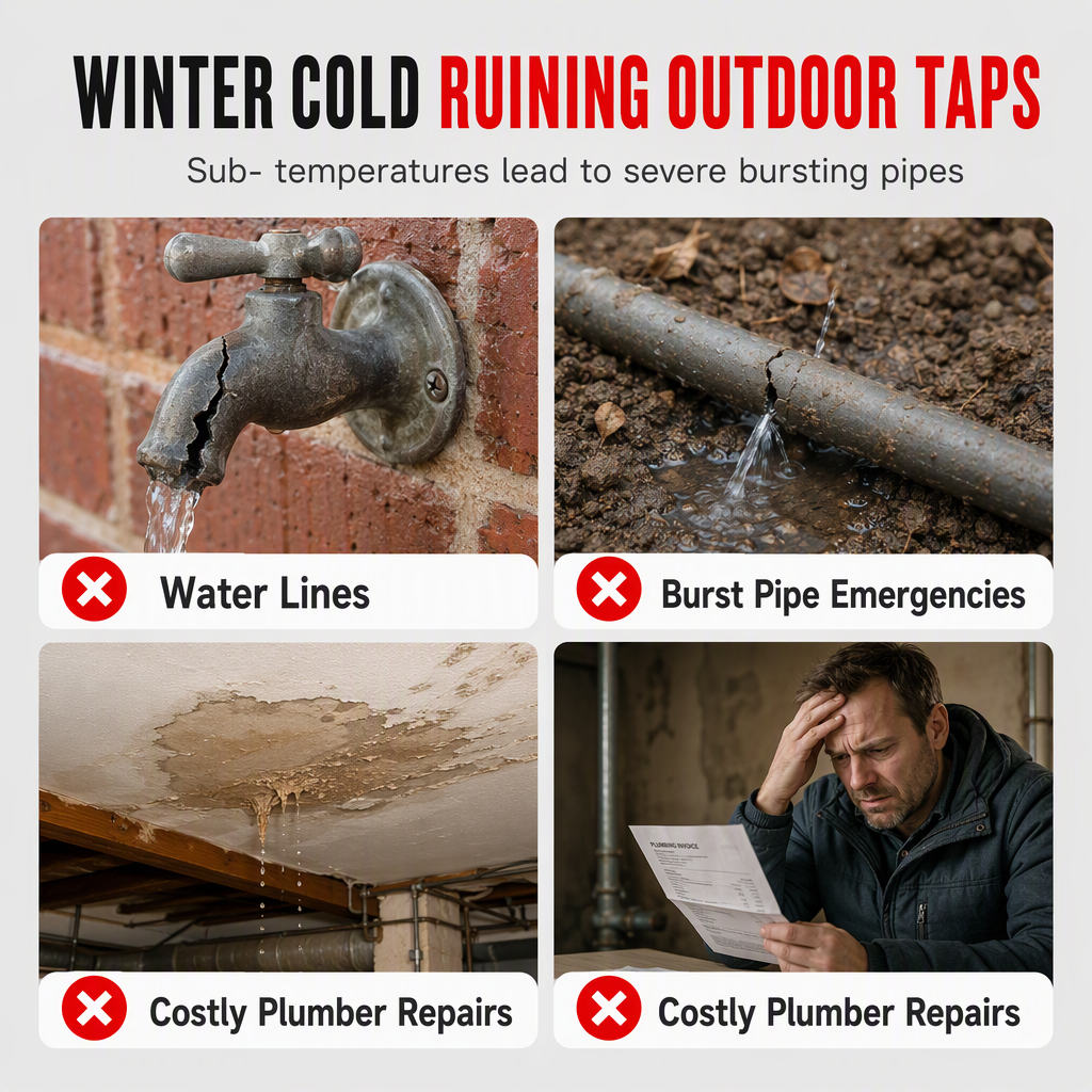 Stop Faucet Freezing Instantly! Waterproof PU Leather Outdoor Faucet Cover