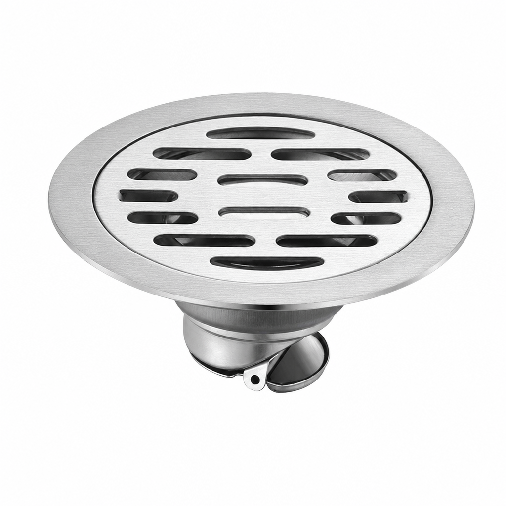 Brushed Stainless Steel Round Floor Drain with Deodorizing Core for Bathroom and Washing Machine