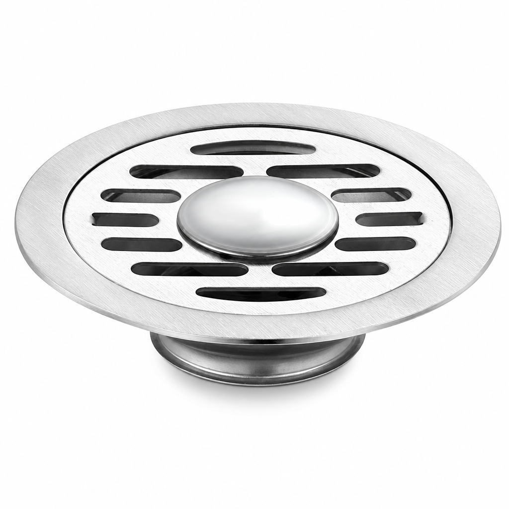 Brushed Stainless Steel Round Floor Drain with Deodorizing Core for Bathroom and Washing Machine