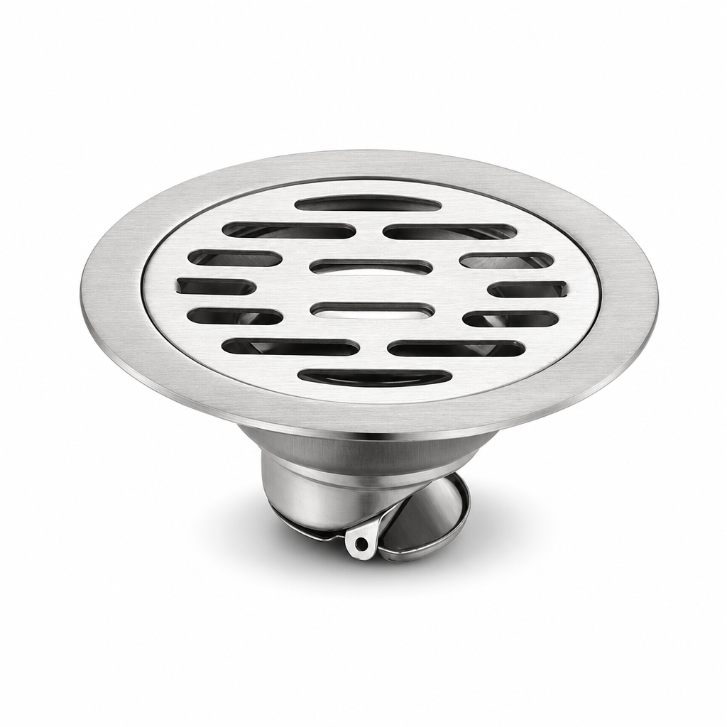 Brushed Stainless Steel Round Floor Drain with Deodorizing Core for Bathroom and Washing Machine