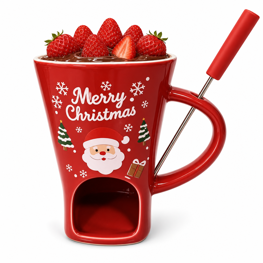 Melt Chocolate Instantly! Candle-Warmed Ceramic Fondue Mug