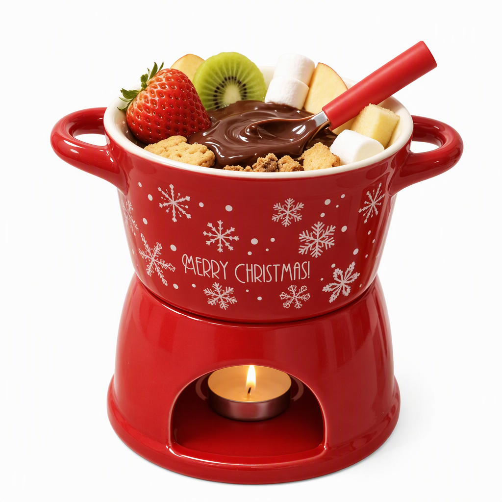 Melt Chocolate Instantly! Candle-Warmed Ceramic Fondue Mug