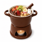 Melt Chocolate Instantly! Candle-Warmed Ceramic Fondue Mug