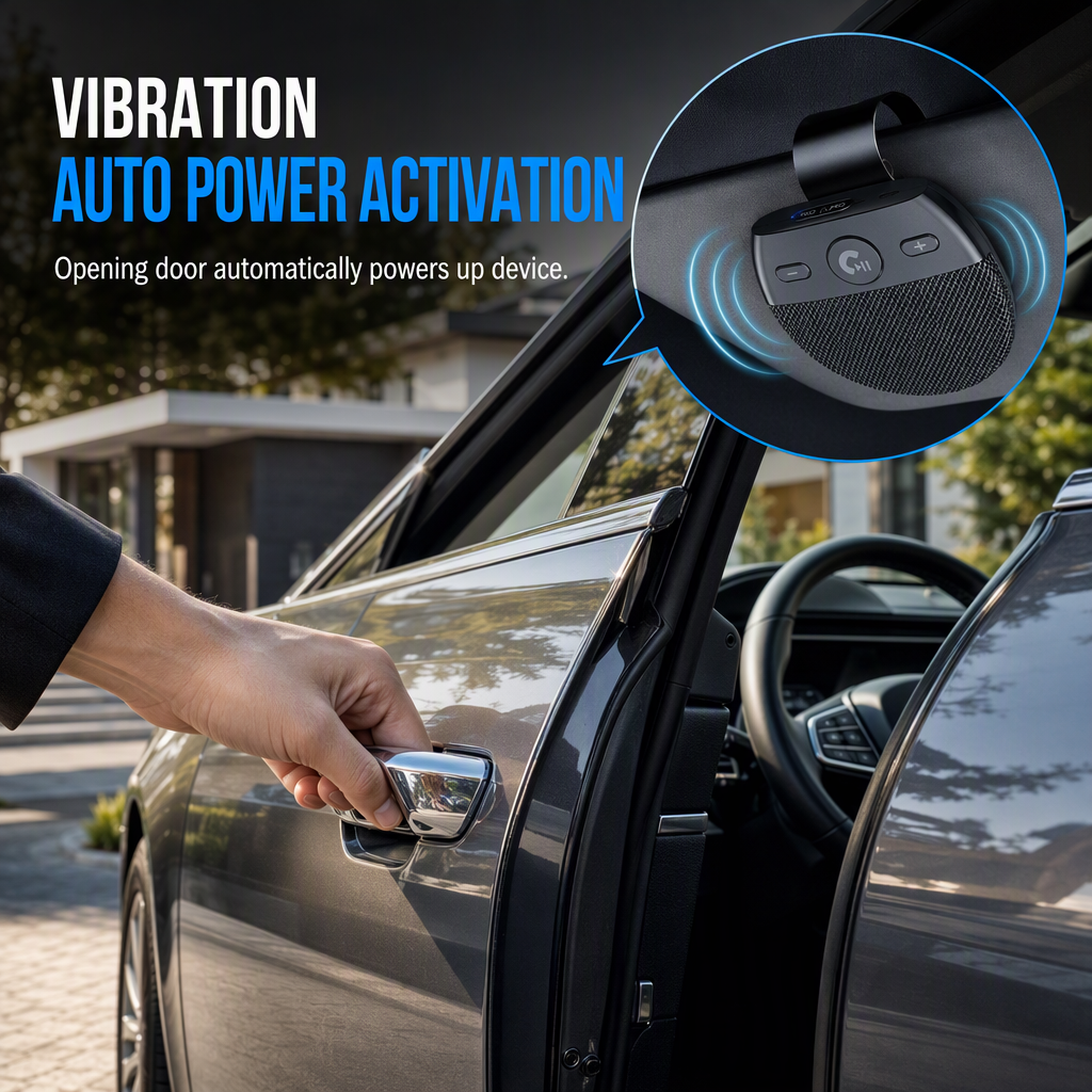 Drive Hands-Free Instantly! Voice-Assisted Car Visor Bluetooth Speaker