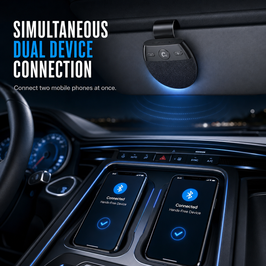 Drive Hands-Free Instantly! Voice-Assisted Car Visor Bluetooth Speaker