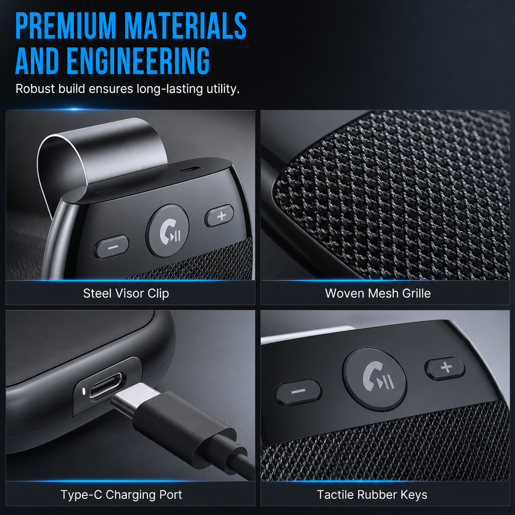 Drive Hands-Free Instantly! Voice-Assisted Car Visor Bluetooth Speaker