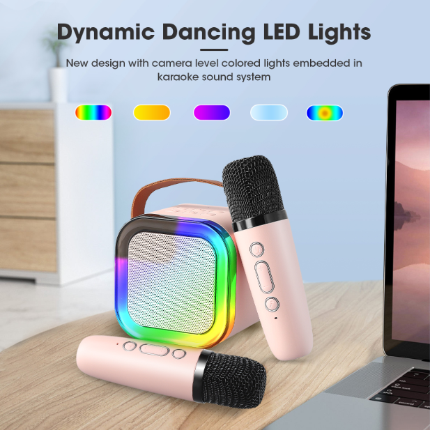 Sing Together Instantly! Mini Kids Karaoke Machine with 2 Wireless Mics