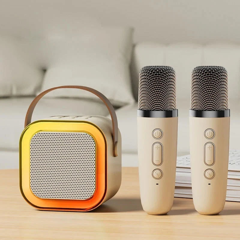 Sing Together Instantly! Mini Kids Karaoke Machine with 2 Wireless Mics