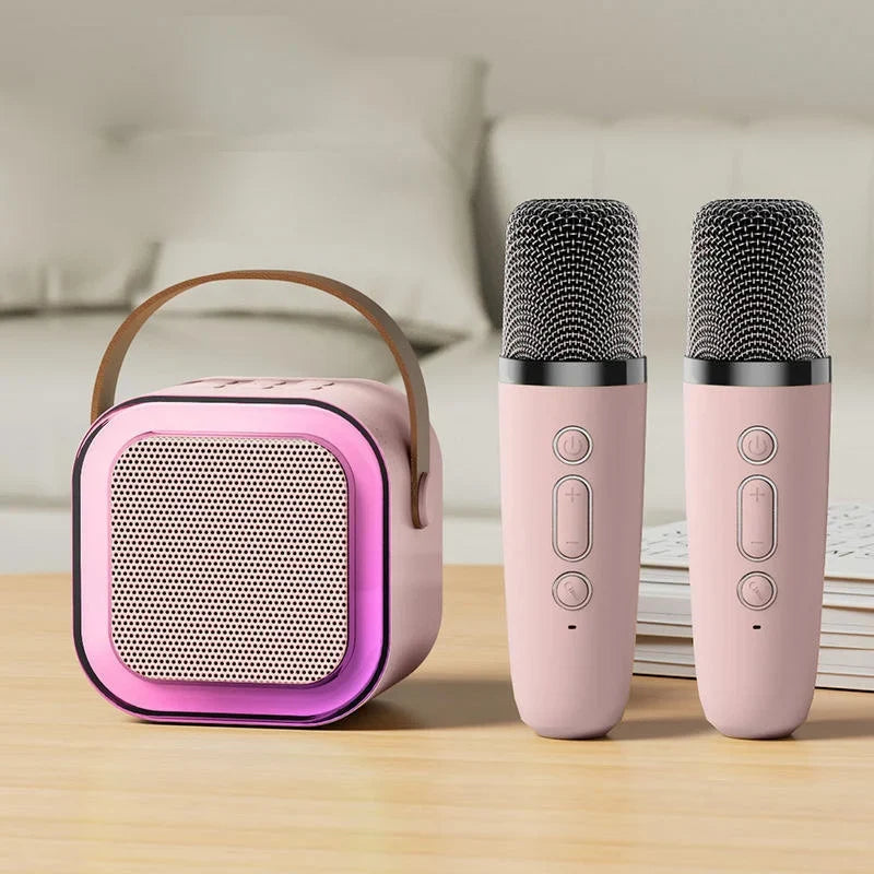 Sing Together Instantly! Mini Kids Karaoke Machine with 2 Wireless Mics