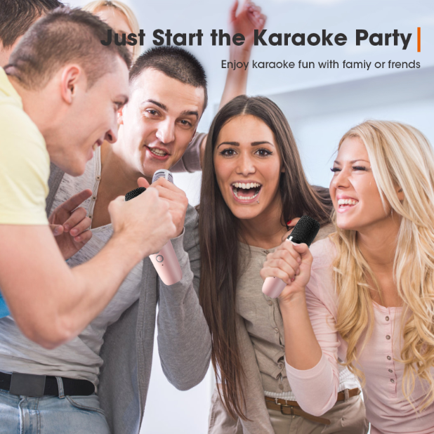 Sing Together Instantly! Mini Kids Karaoke Machine with 2 Wireless Mics