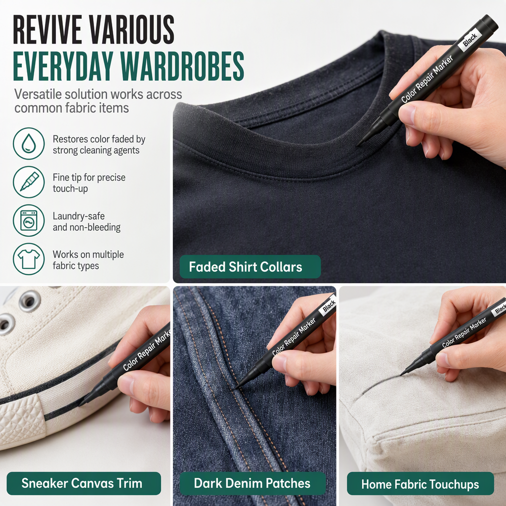 Restore Faded Fabric Instantly! Cotton & Linen Color Repair Pen