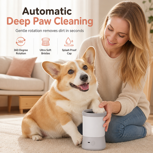 Clean Paws Instantly! Automatic Electric Pet Paw Cleaner