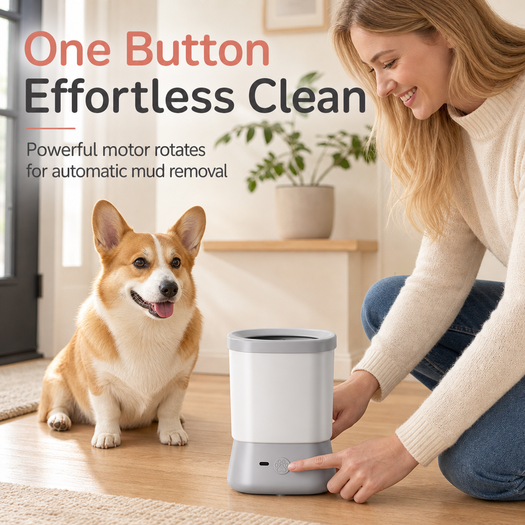 Clean Paws Instantly! Automatic Electric Pet Paw Cleaner
