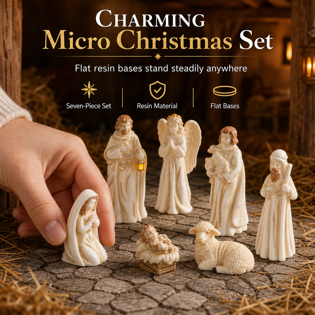 Add Festive Charm Instantly! 7-Piece Micro Christmas Resin Set