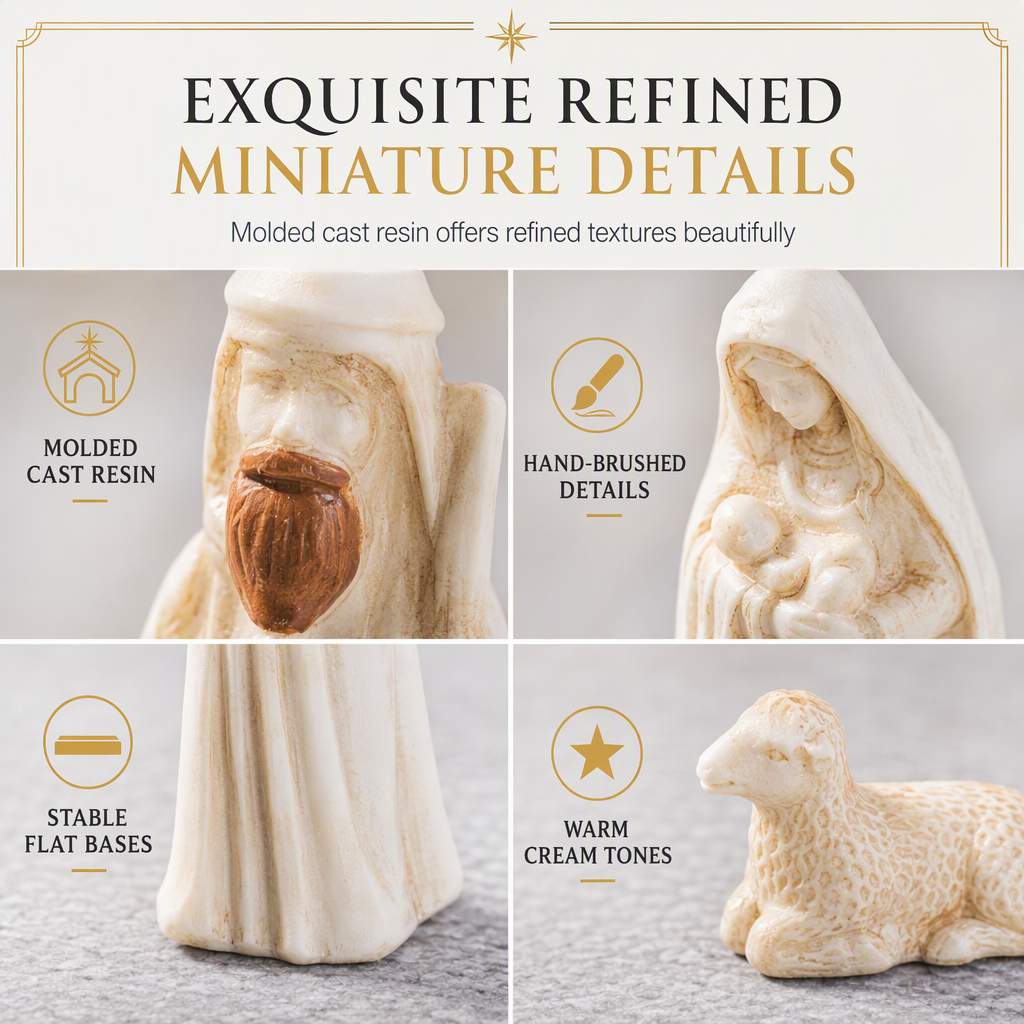 Add Festive Charm Instantly! 7-Piece Micro Christmas Resin Set