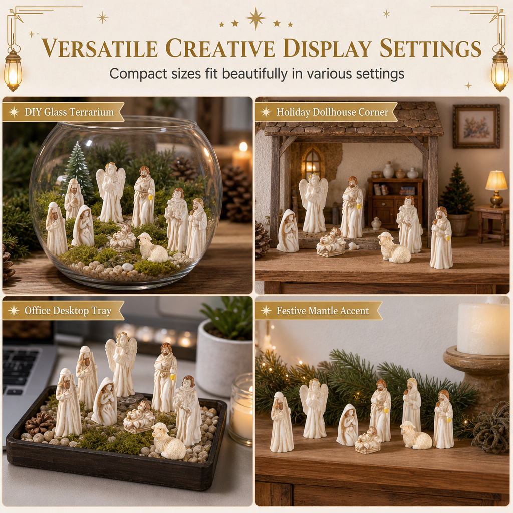 Add Festive Charm Instantly! 7-Piece Micro Christmas Resin Set